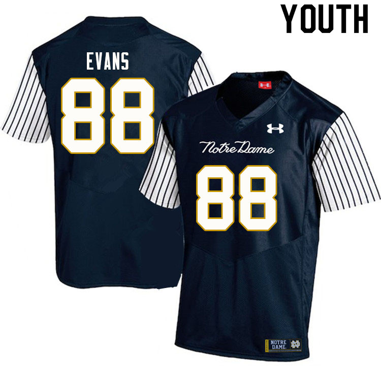 Youth NCAA Notre Dame Fighting Irish #88 Mitchell Evans Stitched College Under Armour Authentic Navy Alternate Football Jersey BV10T23DR